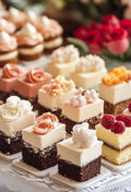 Assorted desserts by the dozen.