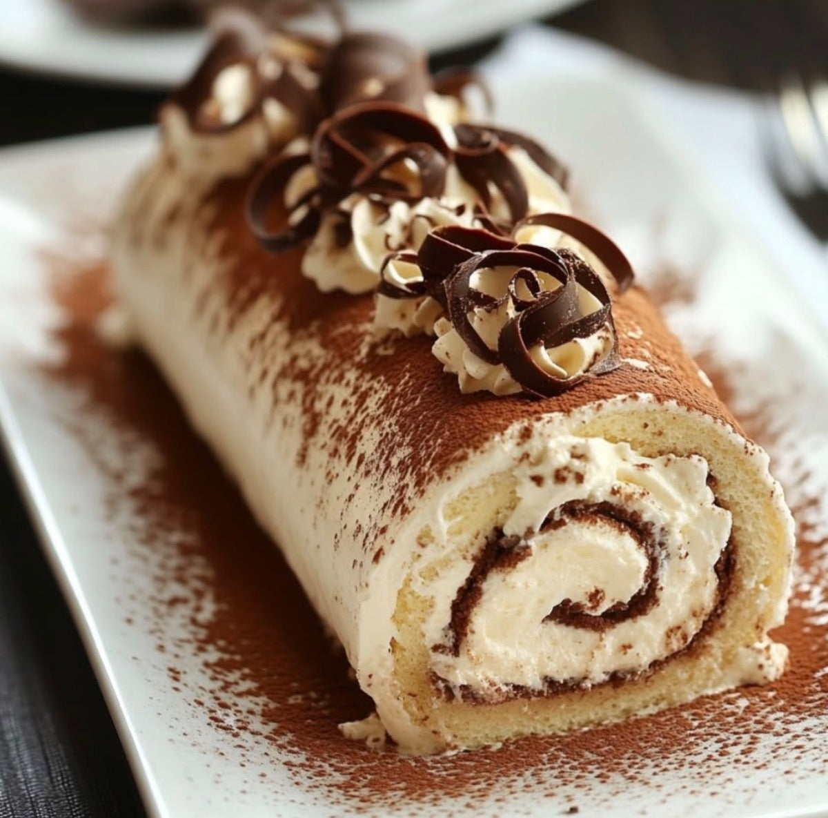 Tiramisú cake roll